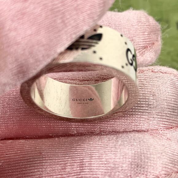 NIB Gucci x Adidas Engraved Extra-wide Ring In Undefined Size 21 - Picture 8 of 11